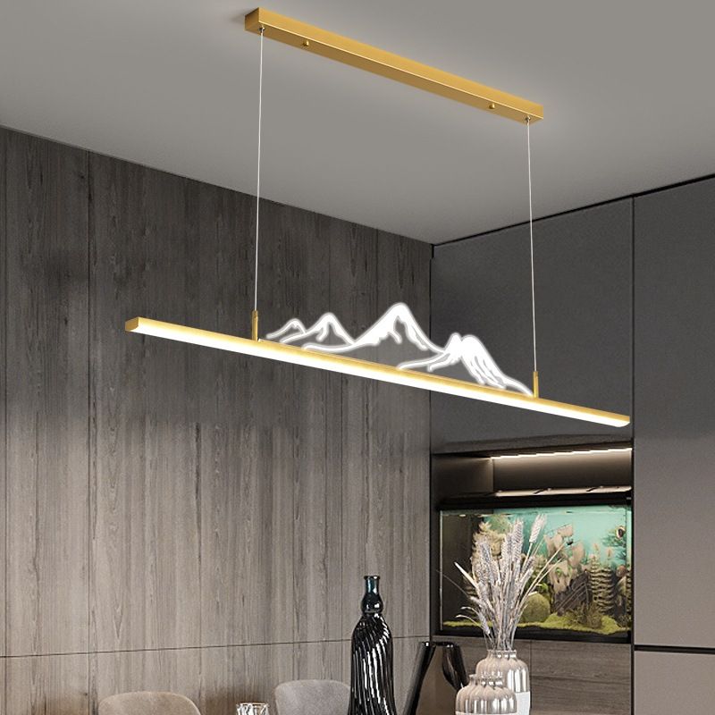 Arisha Designer Mountain Shape LED Pendant Light, Black/Gold - Neutralighting