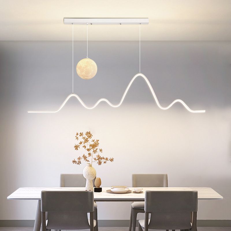 Arisha Minimalist Wavy Metal Pendant Light, Black/White/Gold - Neutralighting