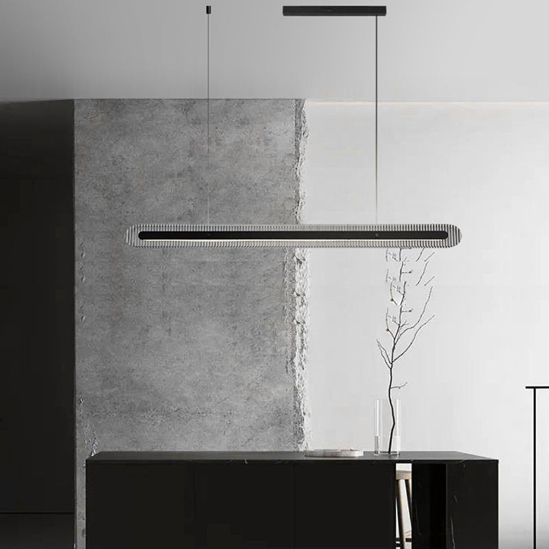Arisha Minimalist Linear Metal/Acrylic Pendant Light, Black - Neutralighting