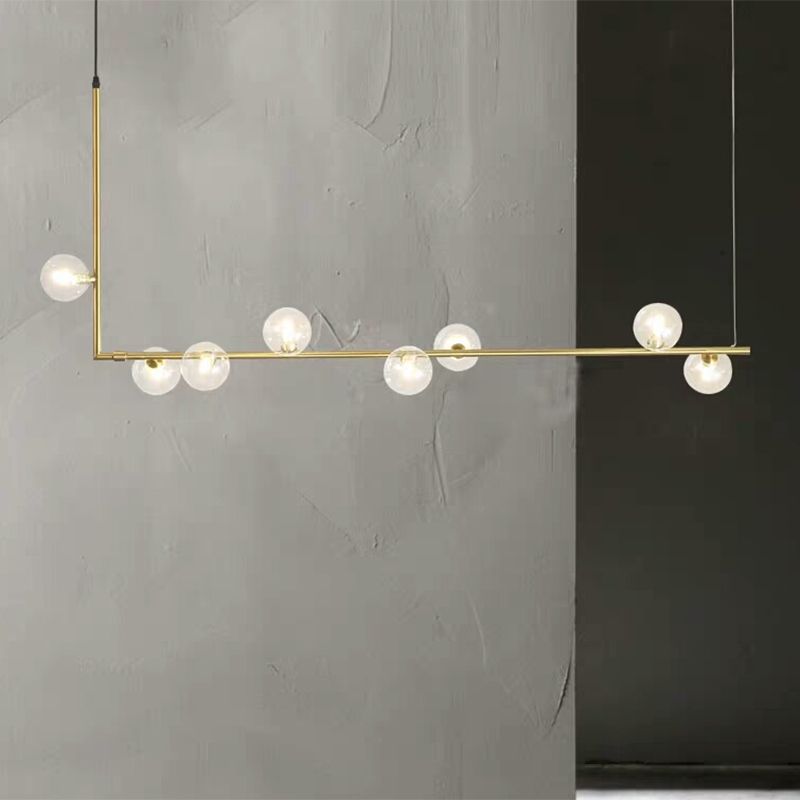 Valentina Minimalist Linear Pendant Light, Black & Gold, 6/8 Heads - Neutralighting