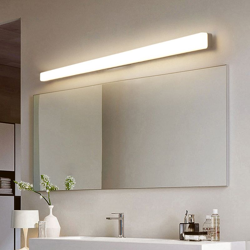 Arisha Simple White Bar Mirror Front Vanity Wall Lamp, Acrylic - Neutralighting