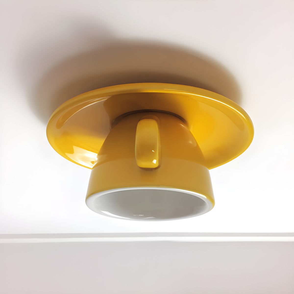 Aria Modern Coffee Cups Ceramic Flush Ceiling Lighting - Neutralighting