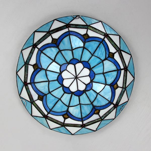 Tiffany Flush Mount Glass Colorful Ceiling Light, Bedroom - Neutralighting