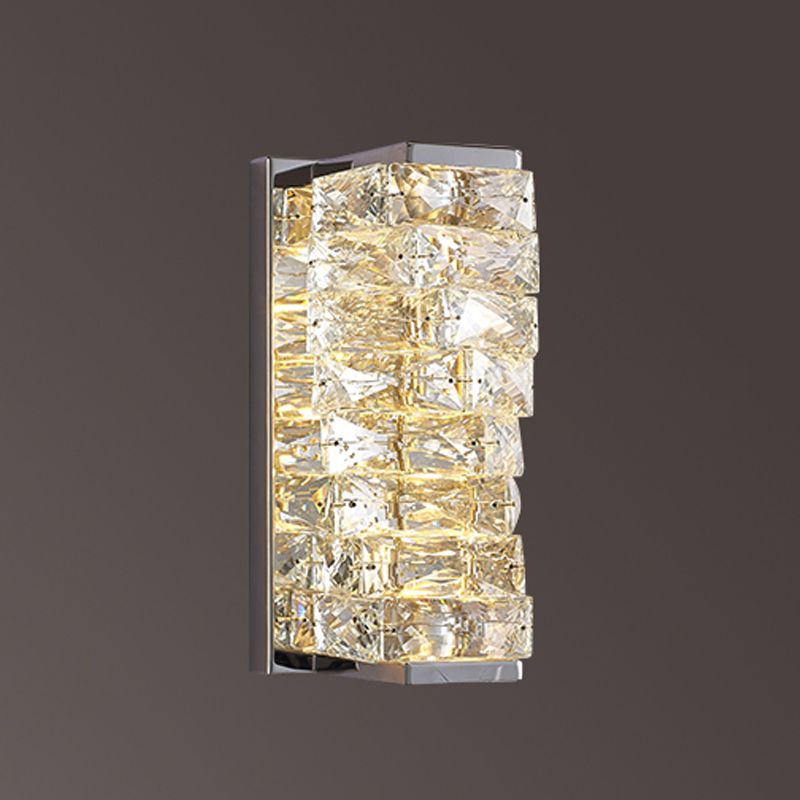 Kristy Modern Rectangular Vanity Metal Crystal LED Wall Lamp - Neutralighting