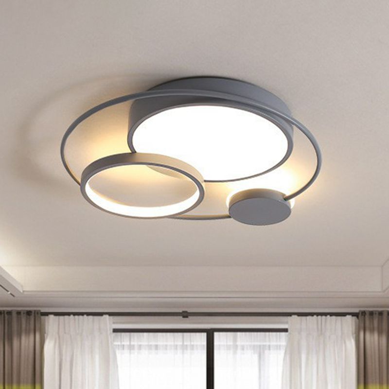 Arisha Modern Circular LED Flush Mount Ceiling Light, Black & White - Neutralighting