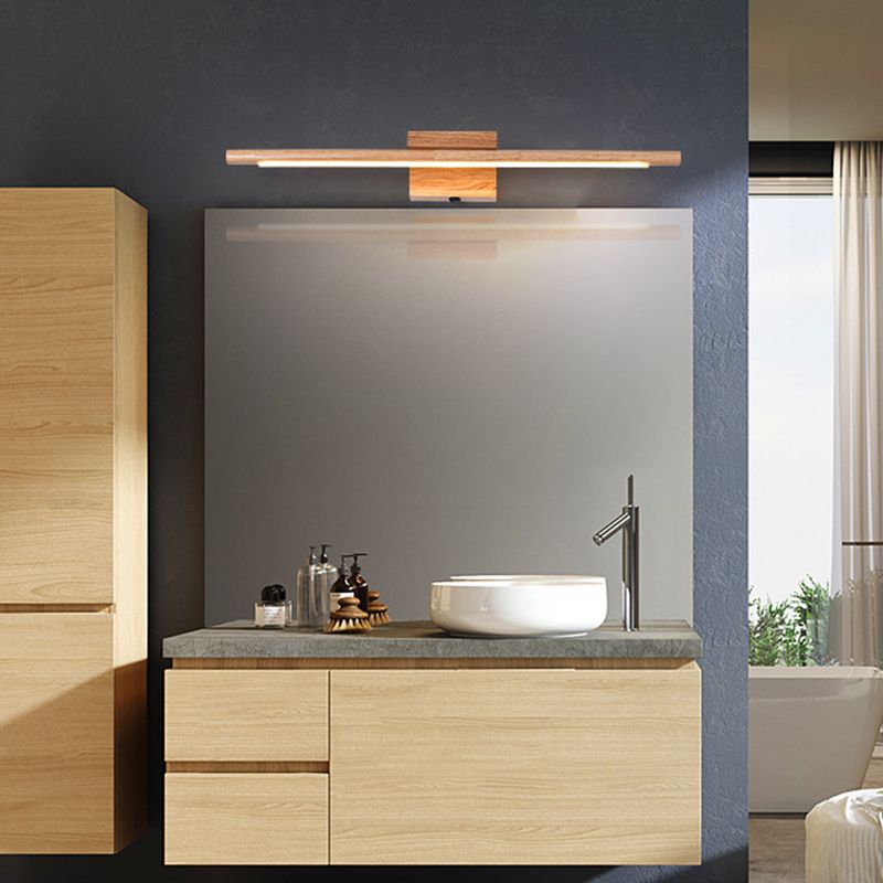 Muto Nature Wood Linear Mirror Front Vanity Wall Lamp - Neutralighting