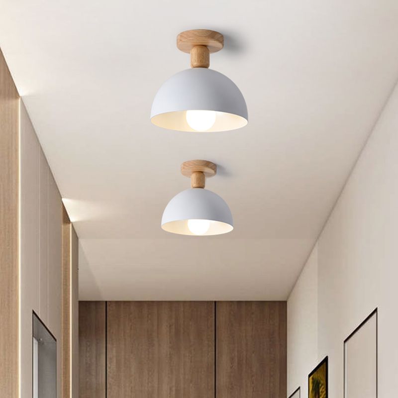 Muto Modern LED Wood Dome Ceiling Light - Neutralighting