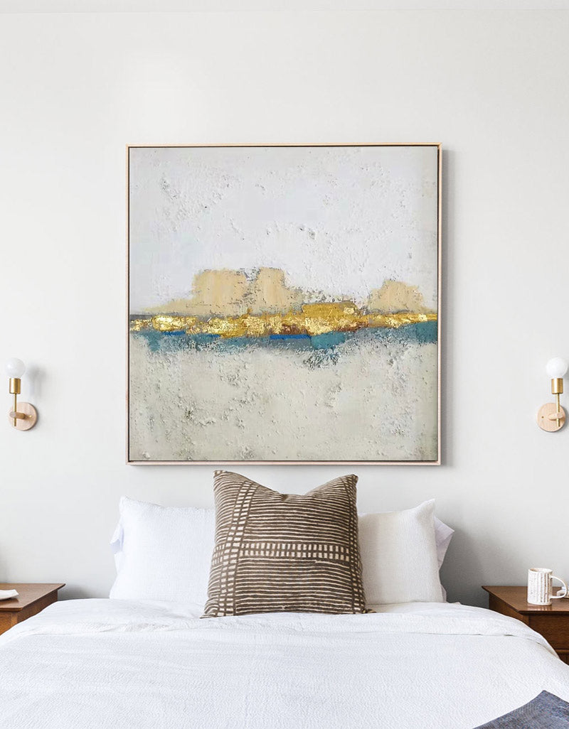 Golden Horizon Abstract Canvas Wall Art
