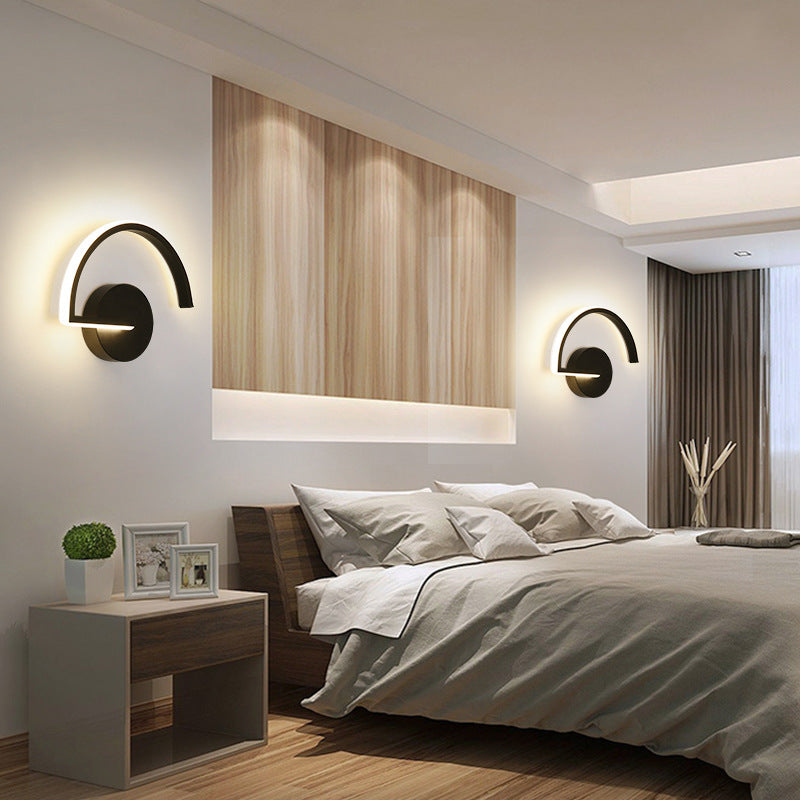 Arisha Minimalist Linear Semicircular Metal Decor Wall Lamp - Neutralighting