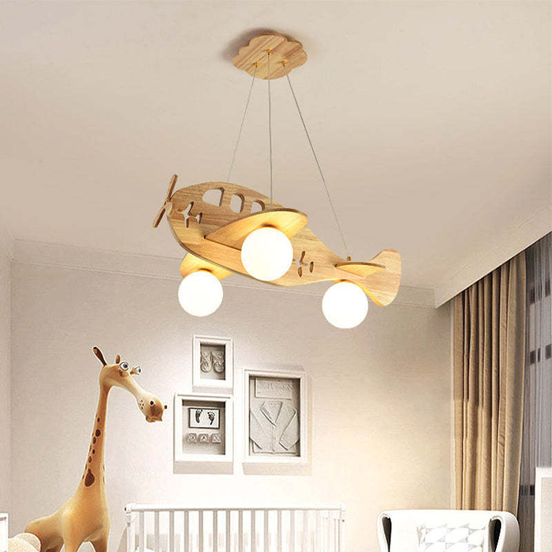 Arisha Vintage Airplane Shape Pendant Light, Wood - Neutralighting