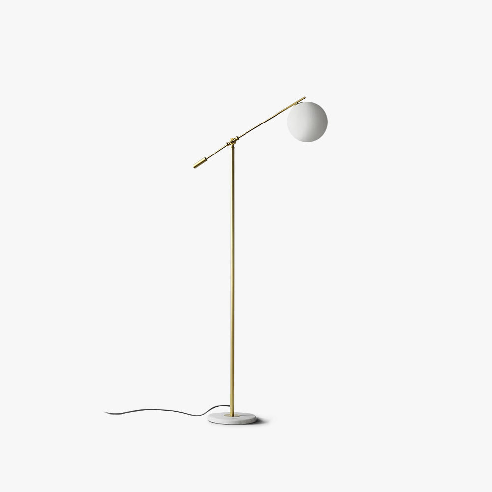 Valentina Arc Floor Lamp, Frosted Glass & Metal - Neutralighting