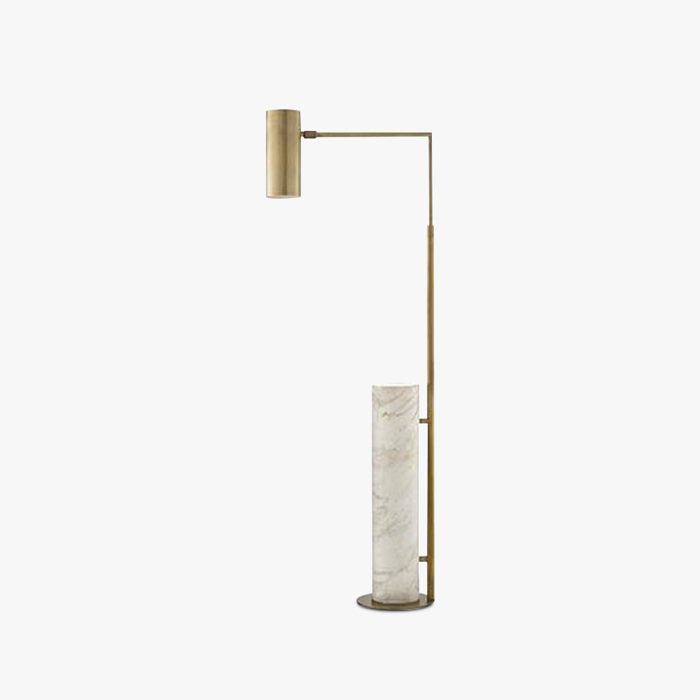 Salgado Minimalistic Gold Floor Lamp, Metal & Marble, Living room - Neutralighting