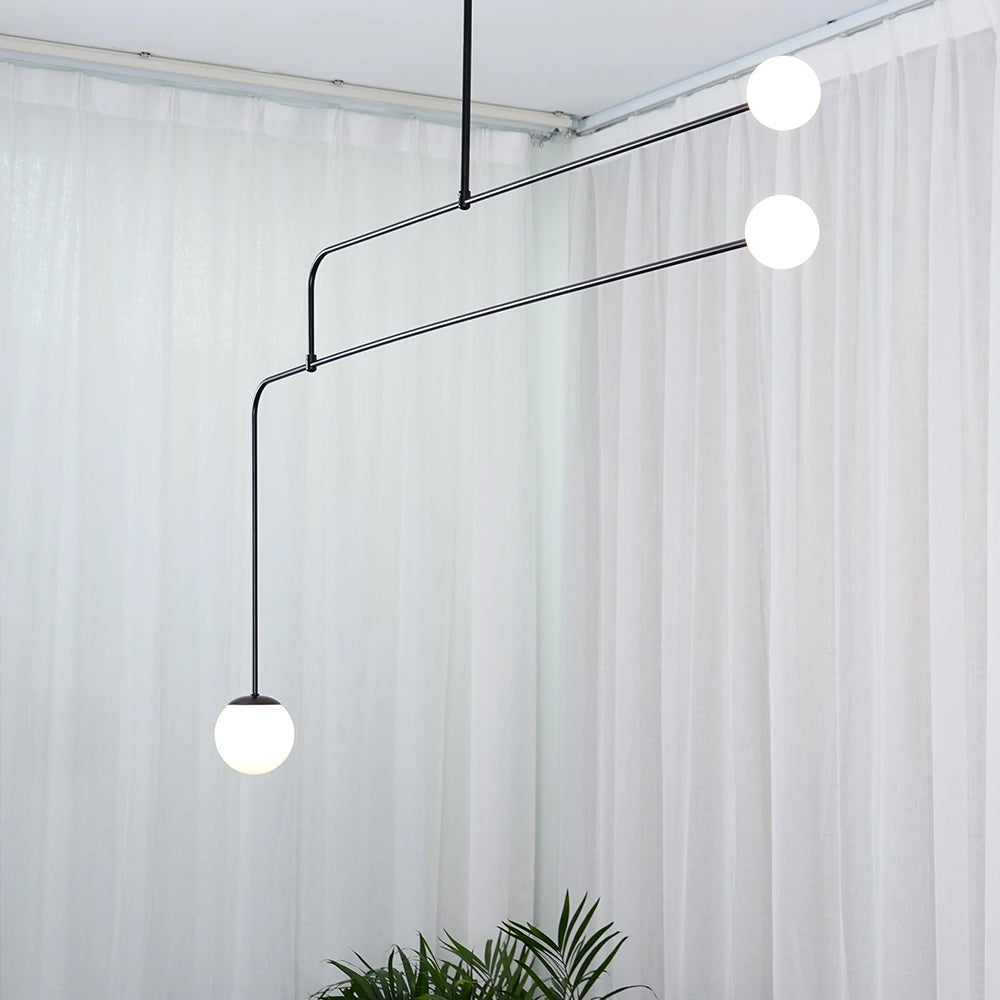 Arisha Minimalist Linear Mobile Pendant Light, Black - Neutralighting