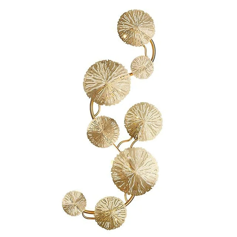 Arisha Modern Metal Round Lotus Leaf Wall Lamp, Gold - Neutralighting