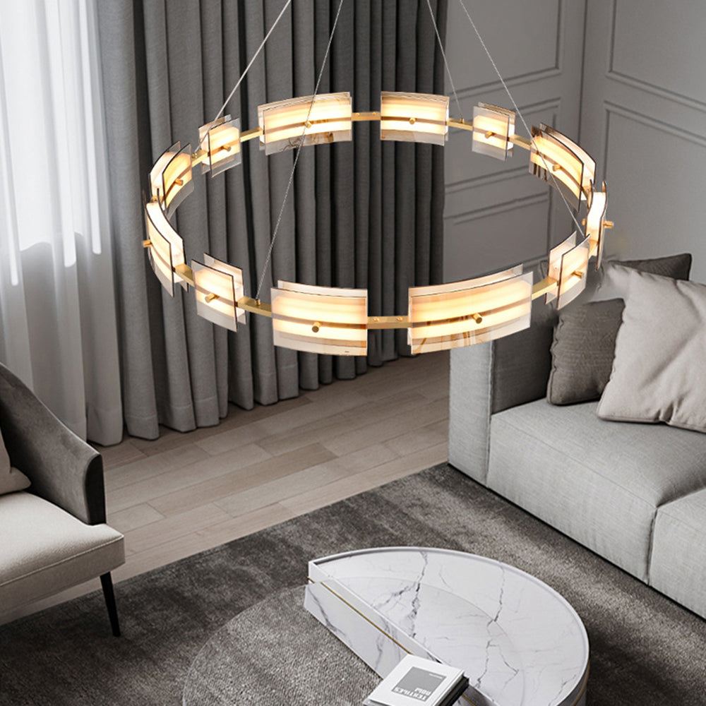 Arisha Minimalist Ring Metal Pendant Light,Black/Gold - Neutralighting