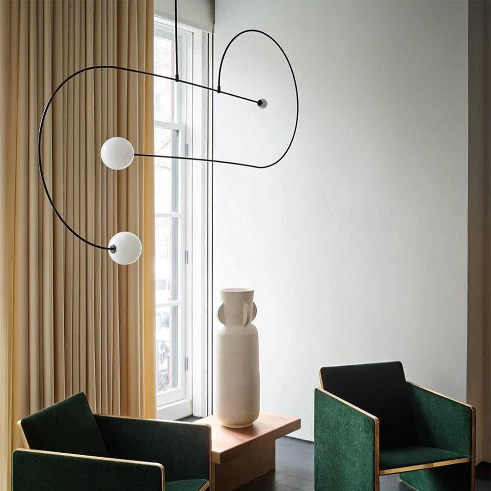 Arisha Minimalist Linear Mobile Pendant Light, Black - Neutralighting