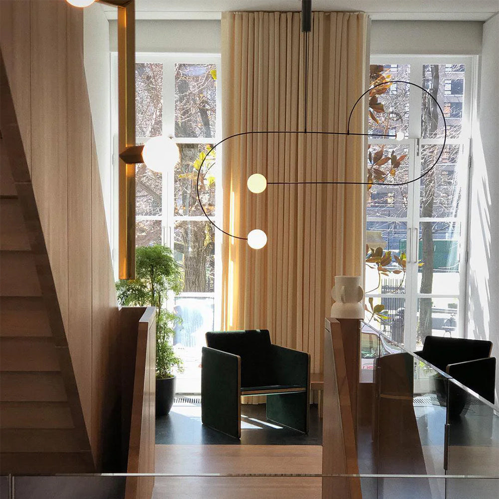 Arisha Minimalist Linear Mobile Pendant Light, Black - Neutralighting