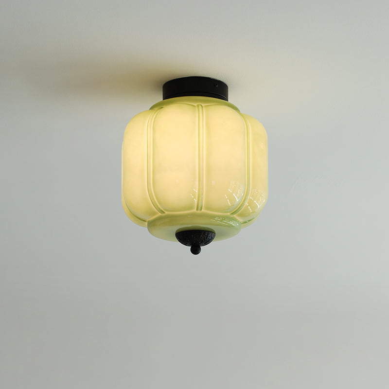 Elyra Green Glass Ceiling Lamp