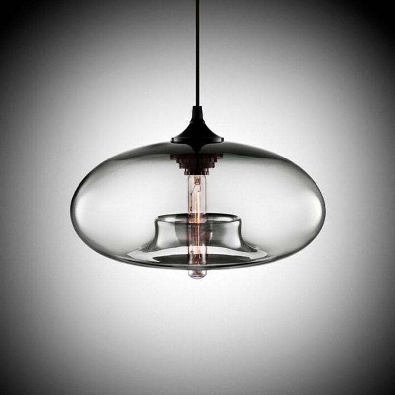 Valentina Modern Bread Shaped Glass Pendant Light, 6 Colour - Neutralighting