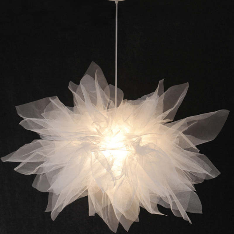 Arisha Modern Flower Fabric Pendant Light, Bedroom, White - Neutralighting