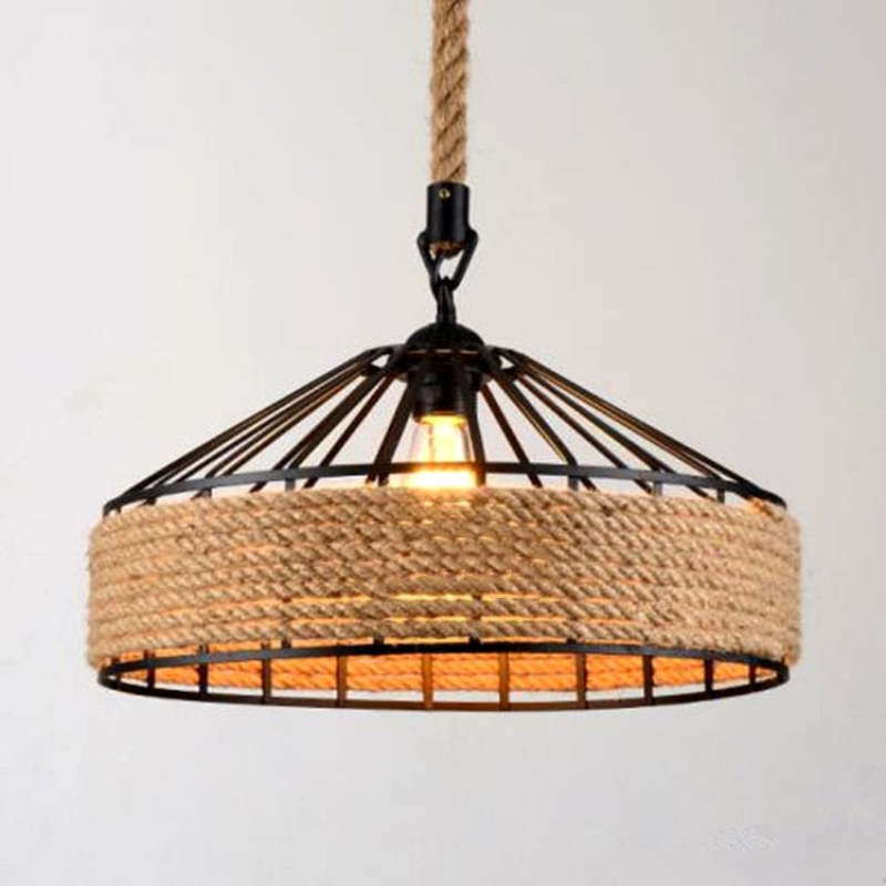Epoch Retro Rope Metal Pendant Light, Black - Neutralighting