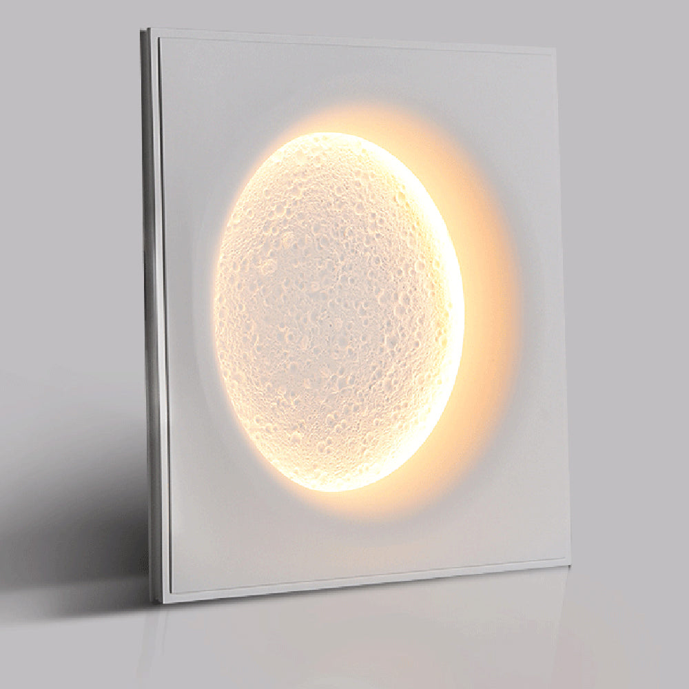 Aria Decorative Moon Metal/Gypsum Wall Lamp, White - Neutralighting