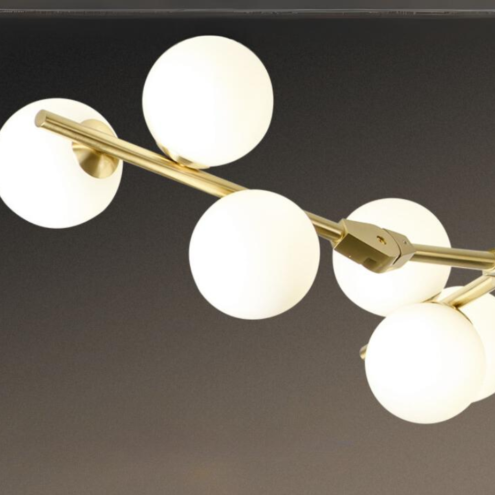 Valentina Modern LED chandelier Gold/Black Glass Living Room/Bedroom - Neutralighting