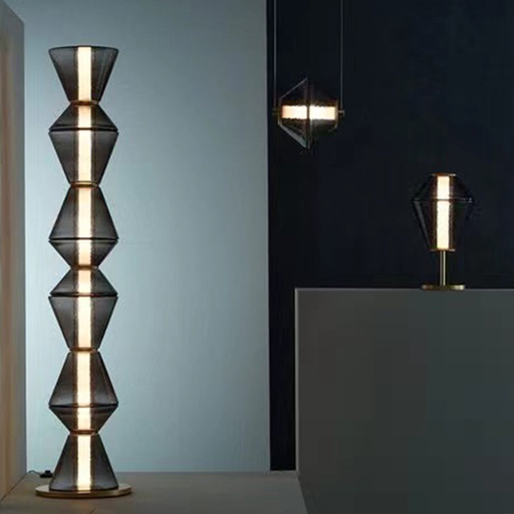 Evette Nordic Modern Black LED Pendant & Floor&Table Lamp, Glass - Neutralighting