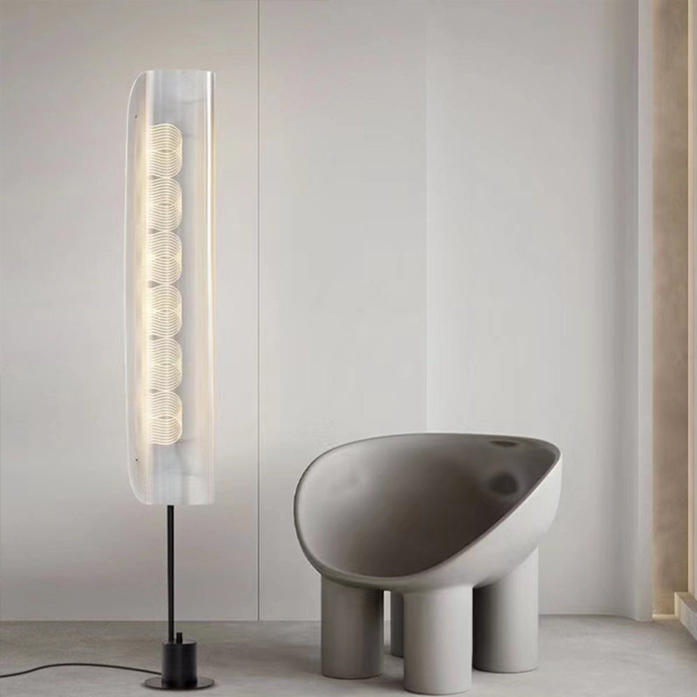 Salgado Nordic Minimalistic White Floor Lamp, Metal & Acrylic - Neutralighting