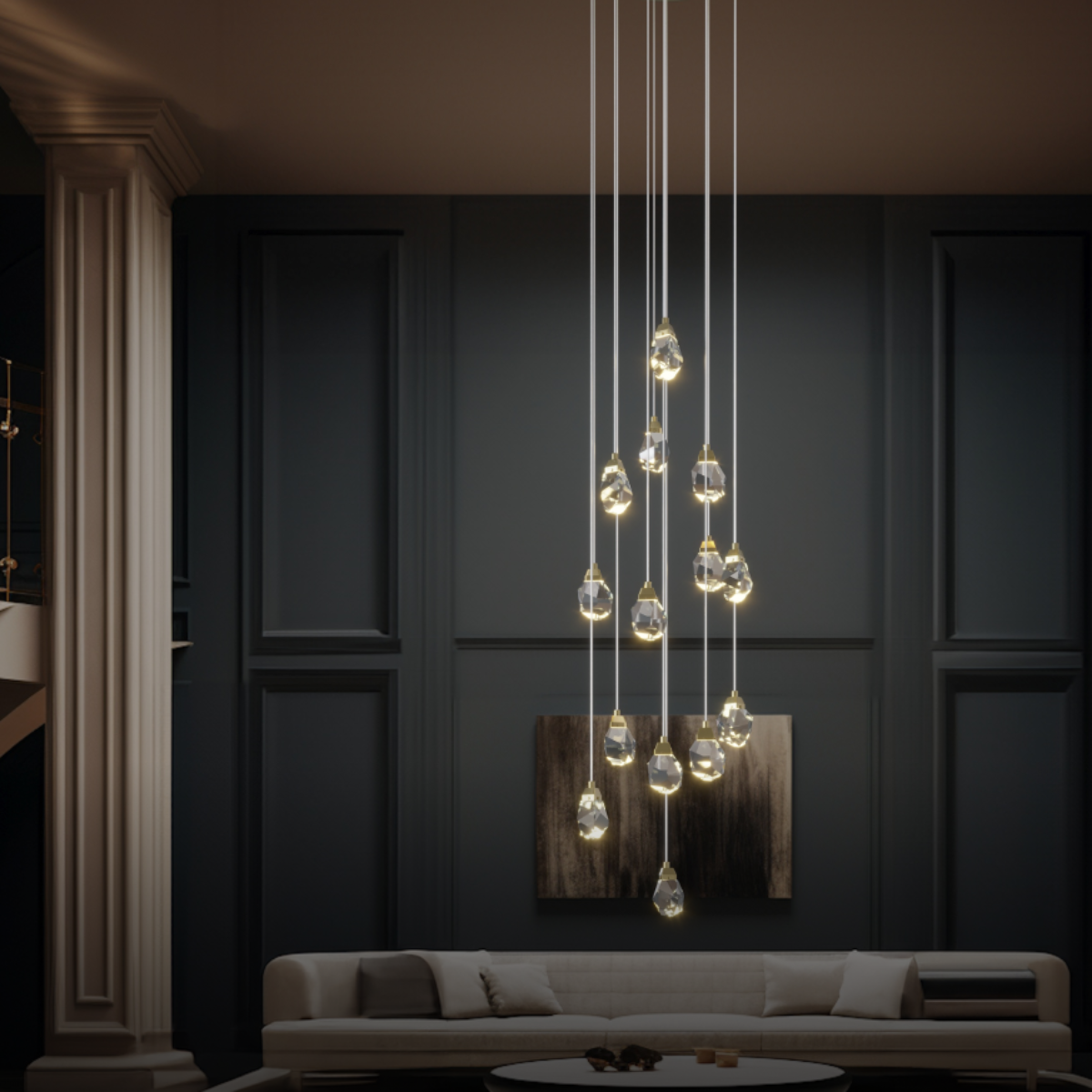 Kristy Design Ball Glass/Metal Pendant Light Gold - Neutralighting