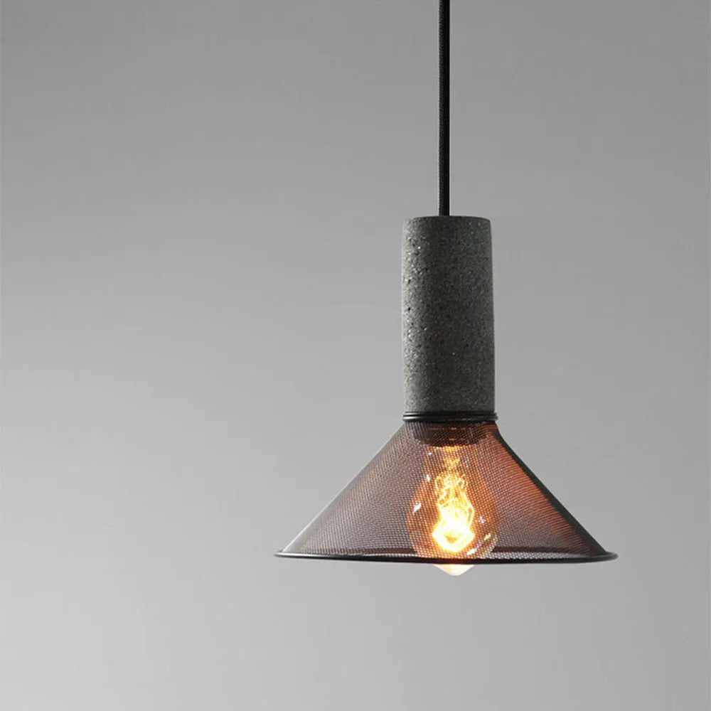 Xenith Industrial Cylindrical Pendant Light, Cement/Metal - Neutralighting