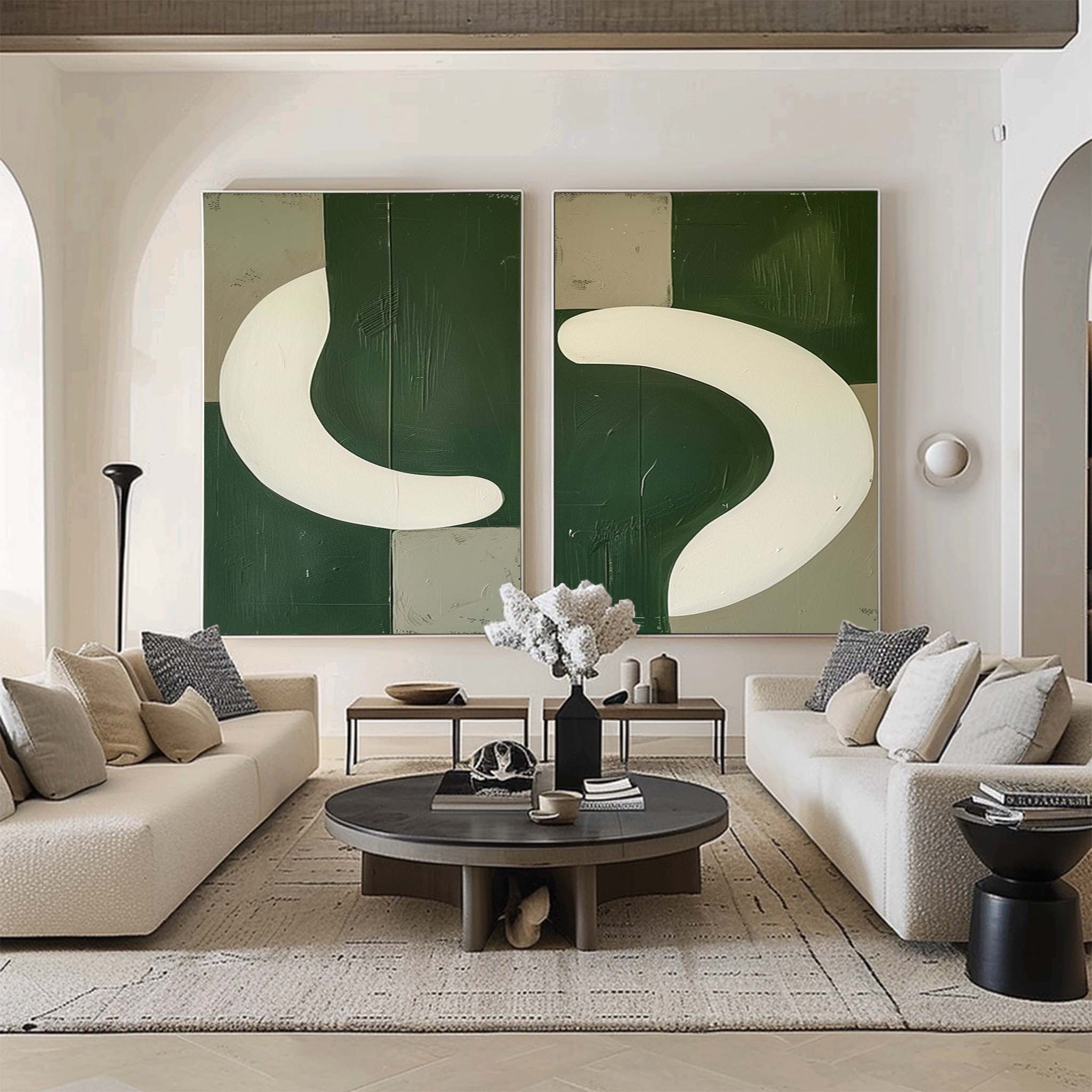 Wall Art Twin Crescent Forms
