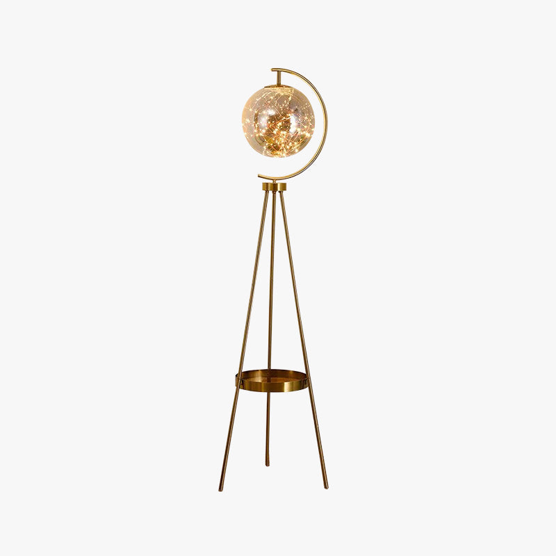 Kady Modern Starry Globe Glass Floor Lamp, Gold - Neutralighting