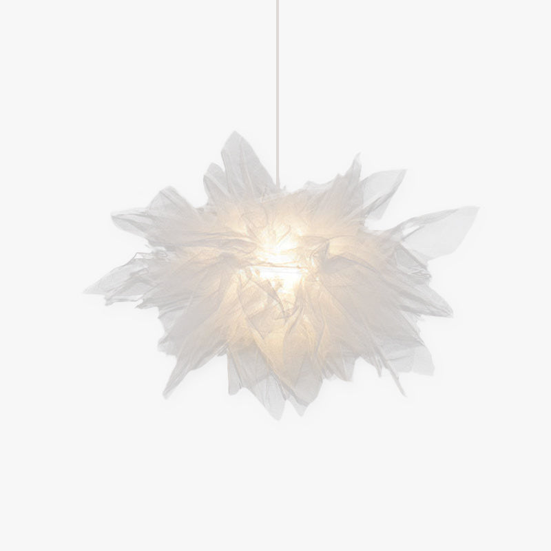 Arisha Modern Flower Fabric Pendant Light, Bedroom, White - Neutralighting