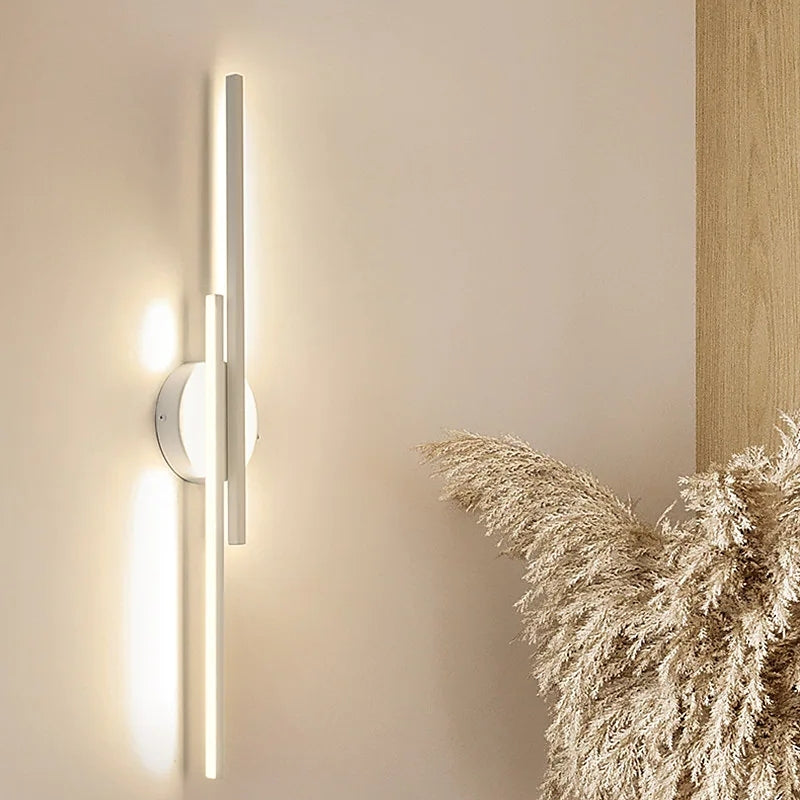 Elgo Modern Nordic Disc/Linear Metal LED Wall Lamp, Black/White