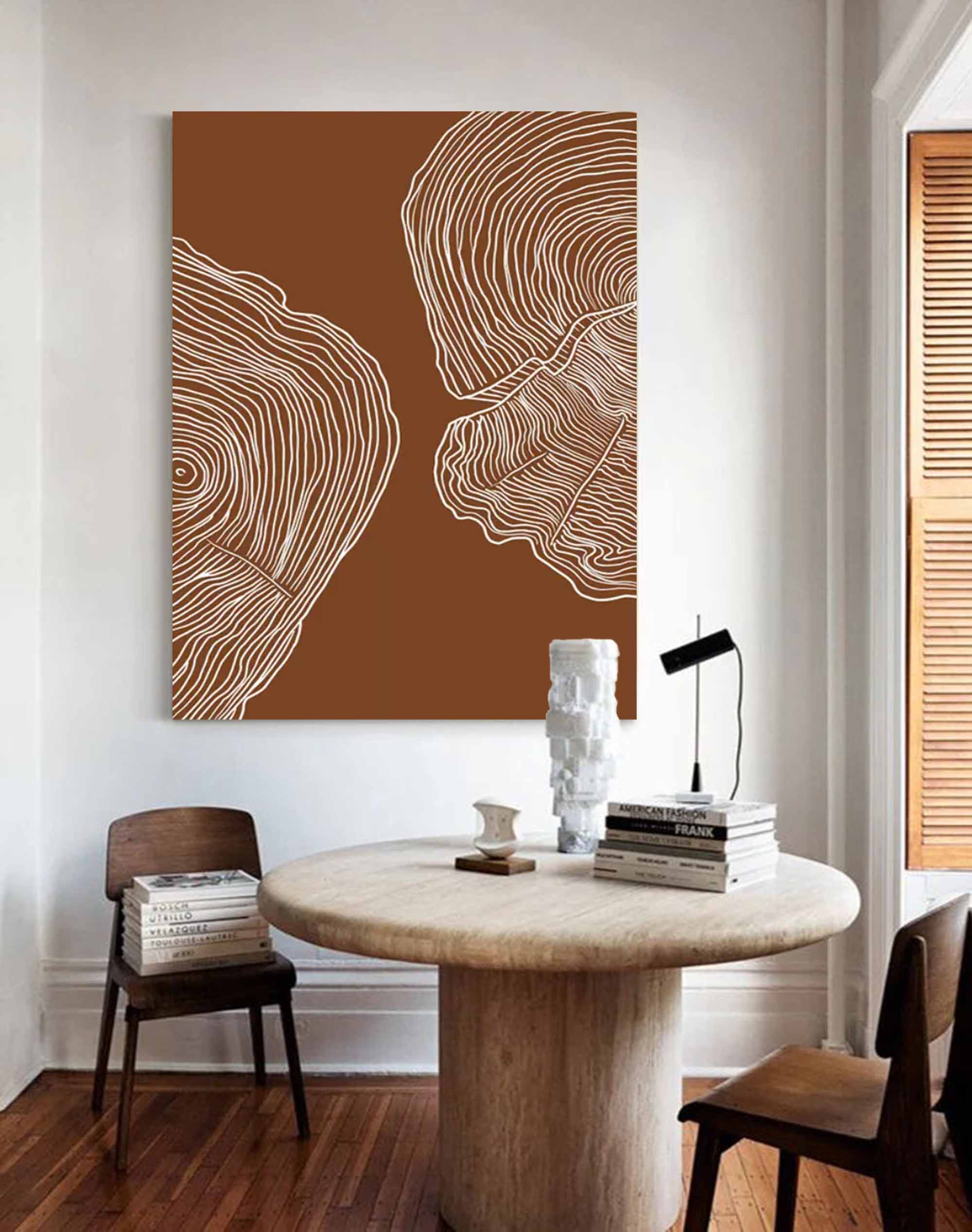 Wall Art Abstract Minimalist Wood Grain