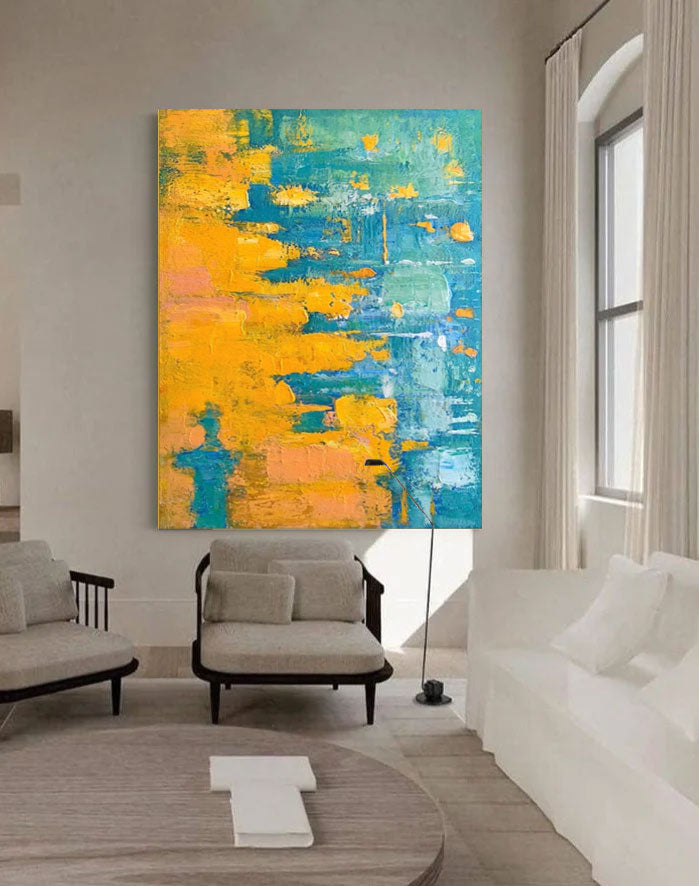 Wall Art Abstract Pop Impasto Modern Geometric