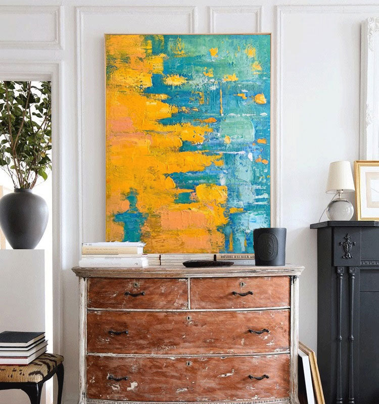 Wall Art Abstract Pop Impasto Modern Geometric