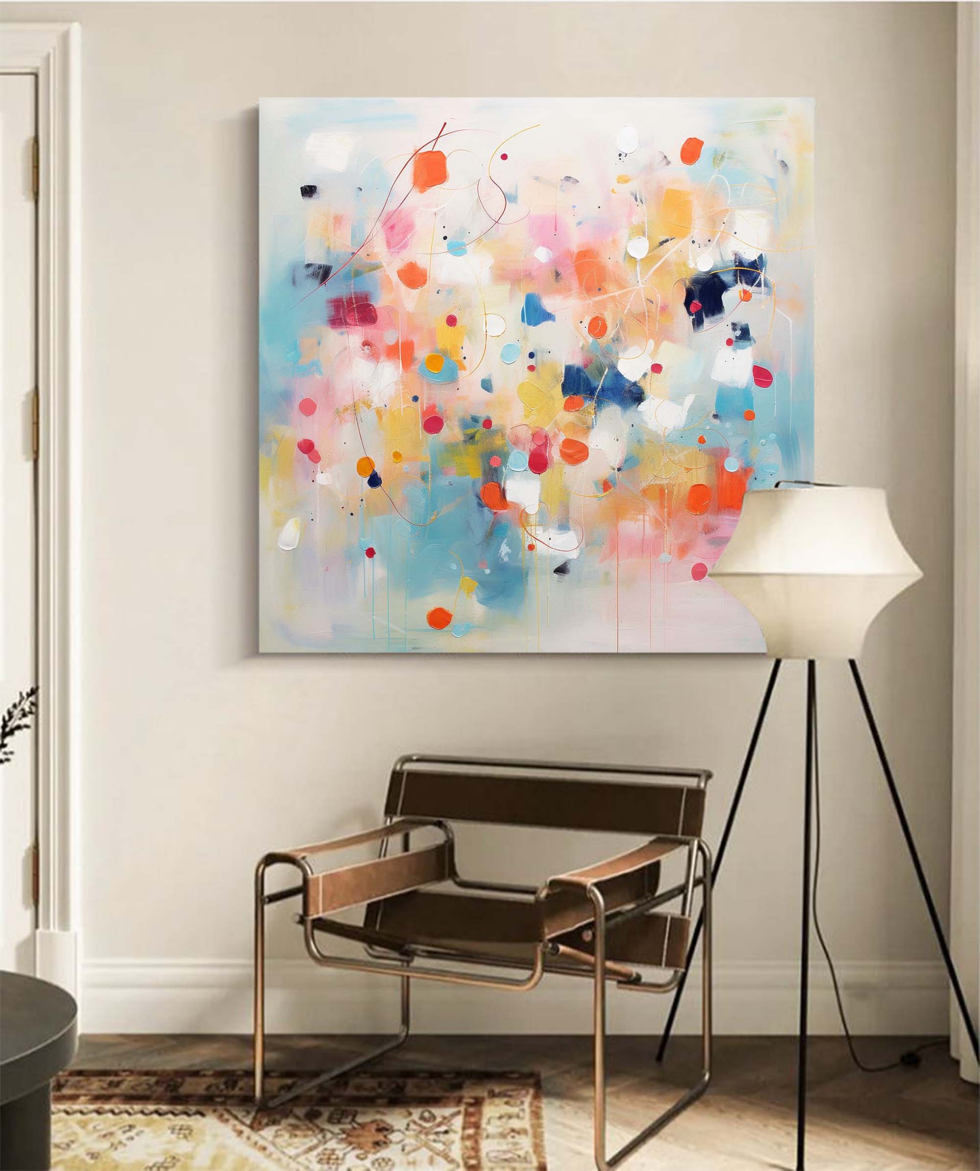 Abstract Pastel Drip Painting