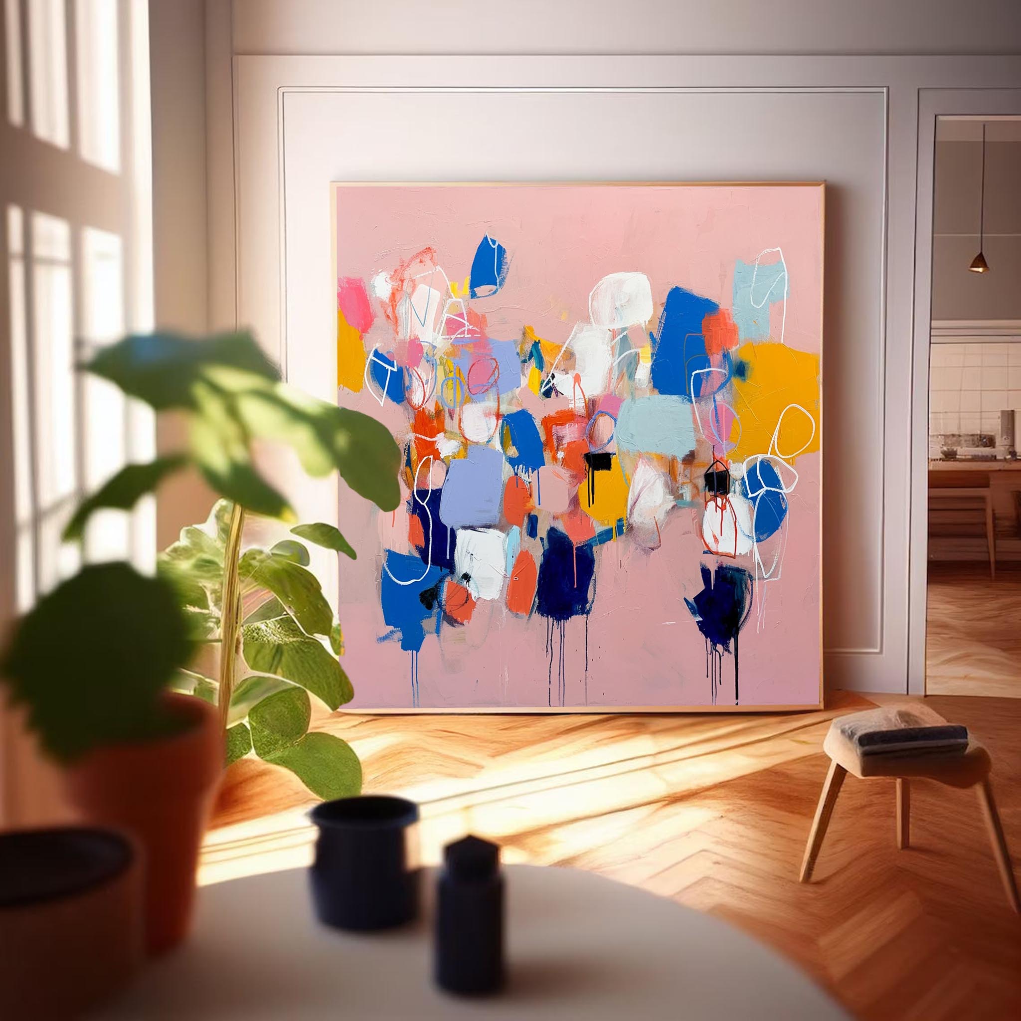 Wall Art Painterly Abstract Impasto Block
