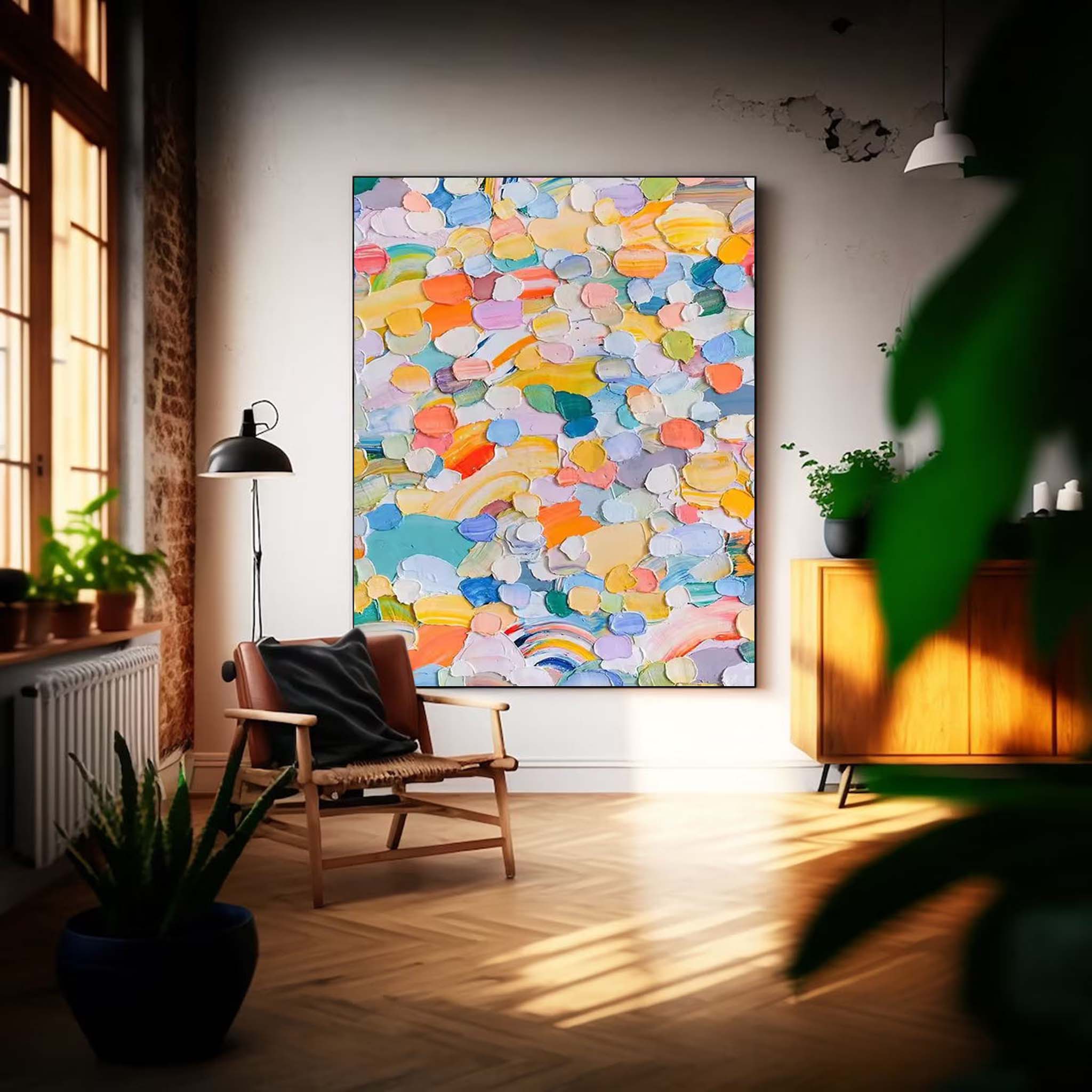 Wall Art Abstract Energetic Impasto Colorful