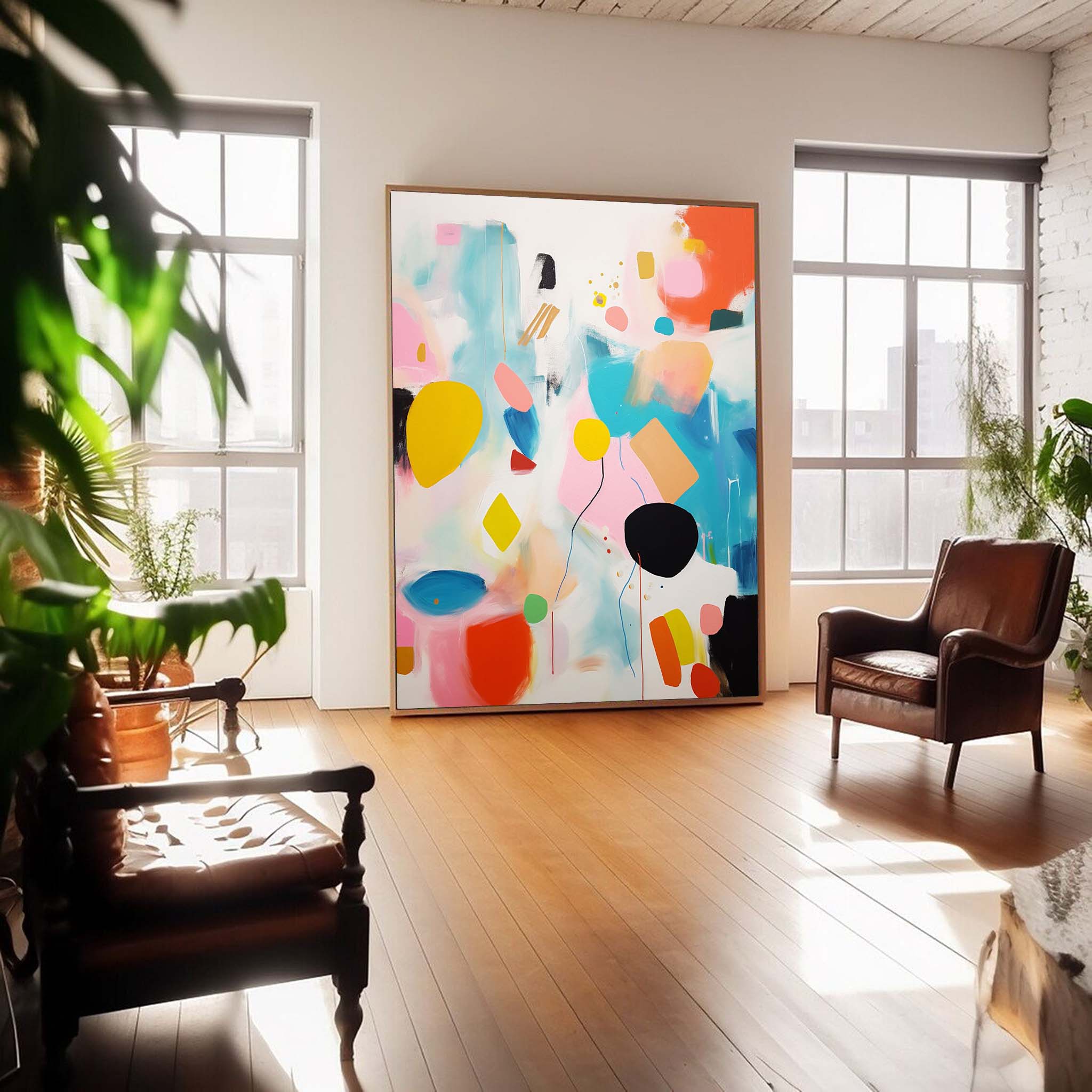 Abstract Canvas Art AB203 - Neutralighting