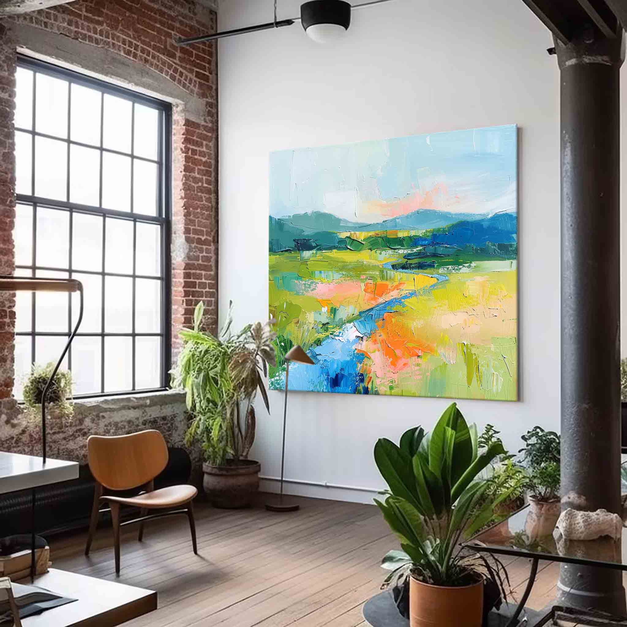 Wall Art Abstract Artistic Dopamine Mountain River