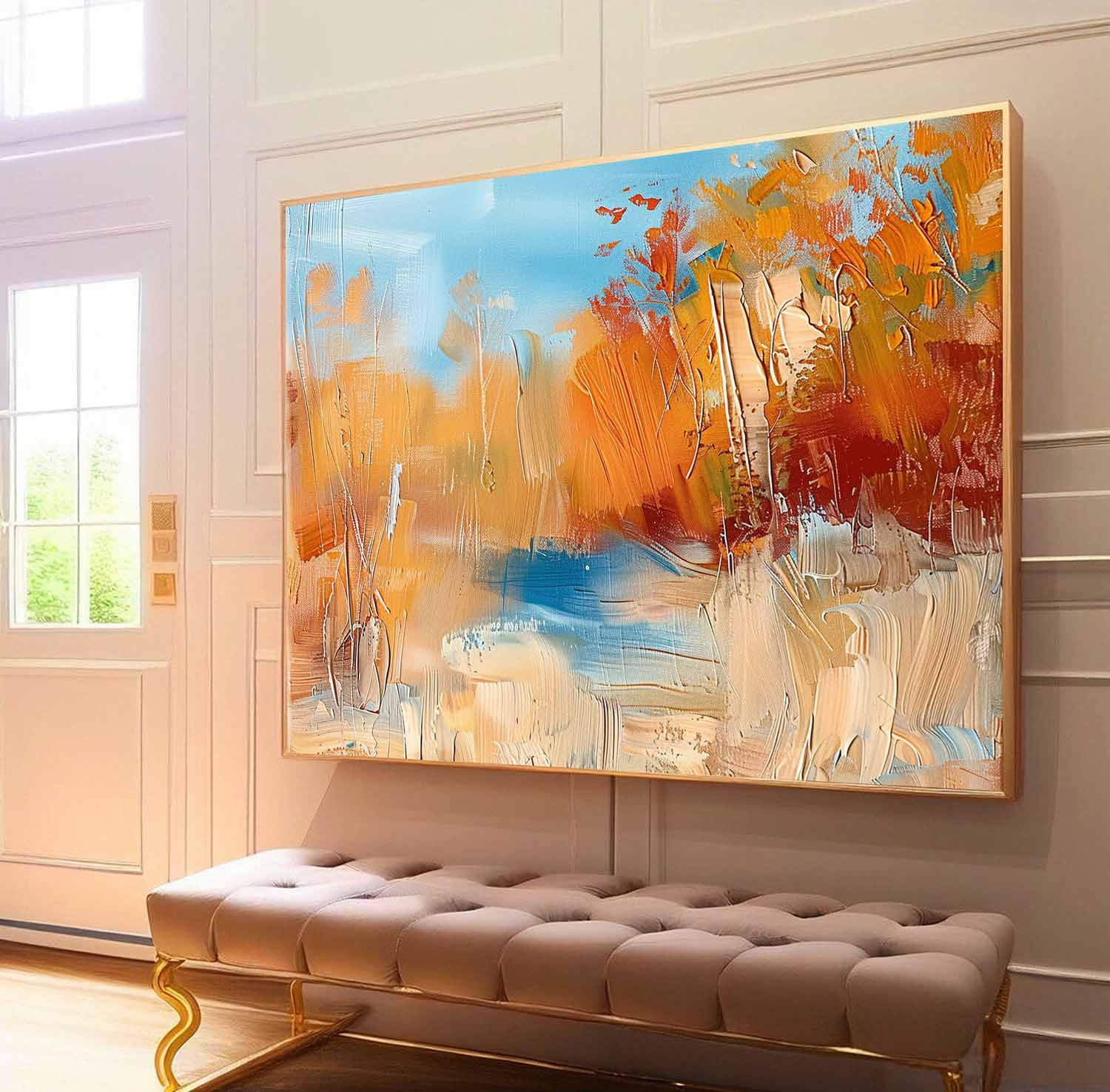 Wall Art Abstract Decor Landscape Impasto Autumn