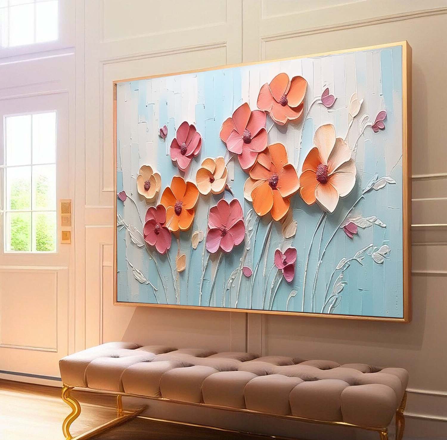 Wall Art Impasto Flower Contemporary Modern