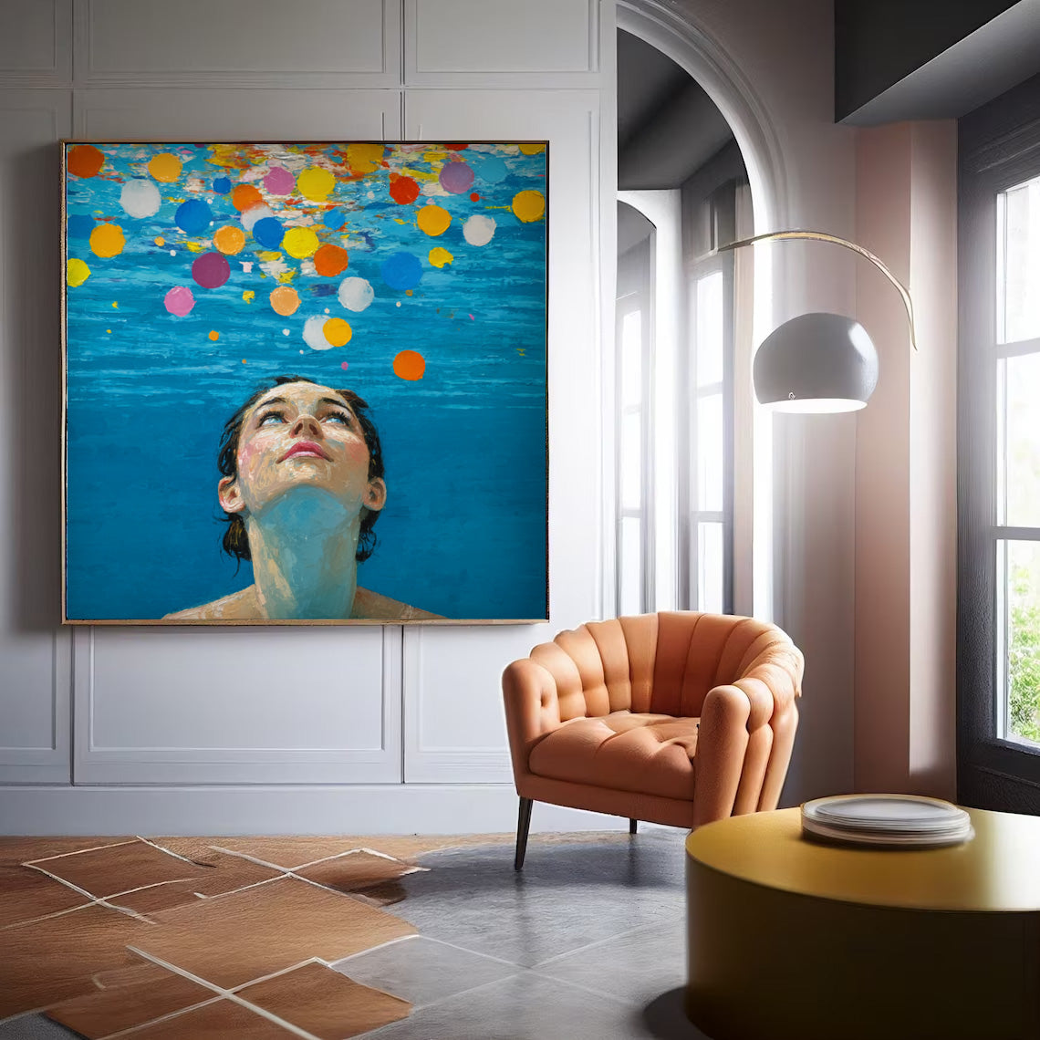 Wall Art People Urban Art Inspired Underwater