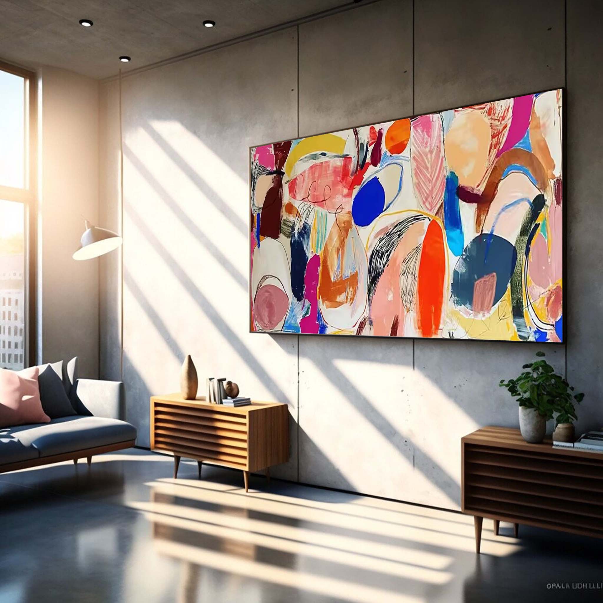 Abstract Canvas Art AB062 - Neutralighting