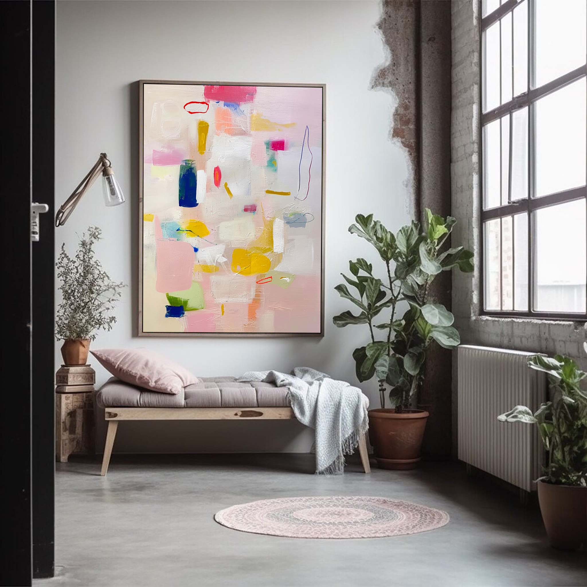 Wall Art Impasto Abstract Block Atmosphere