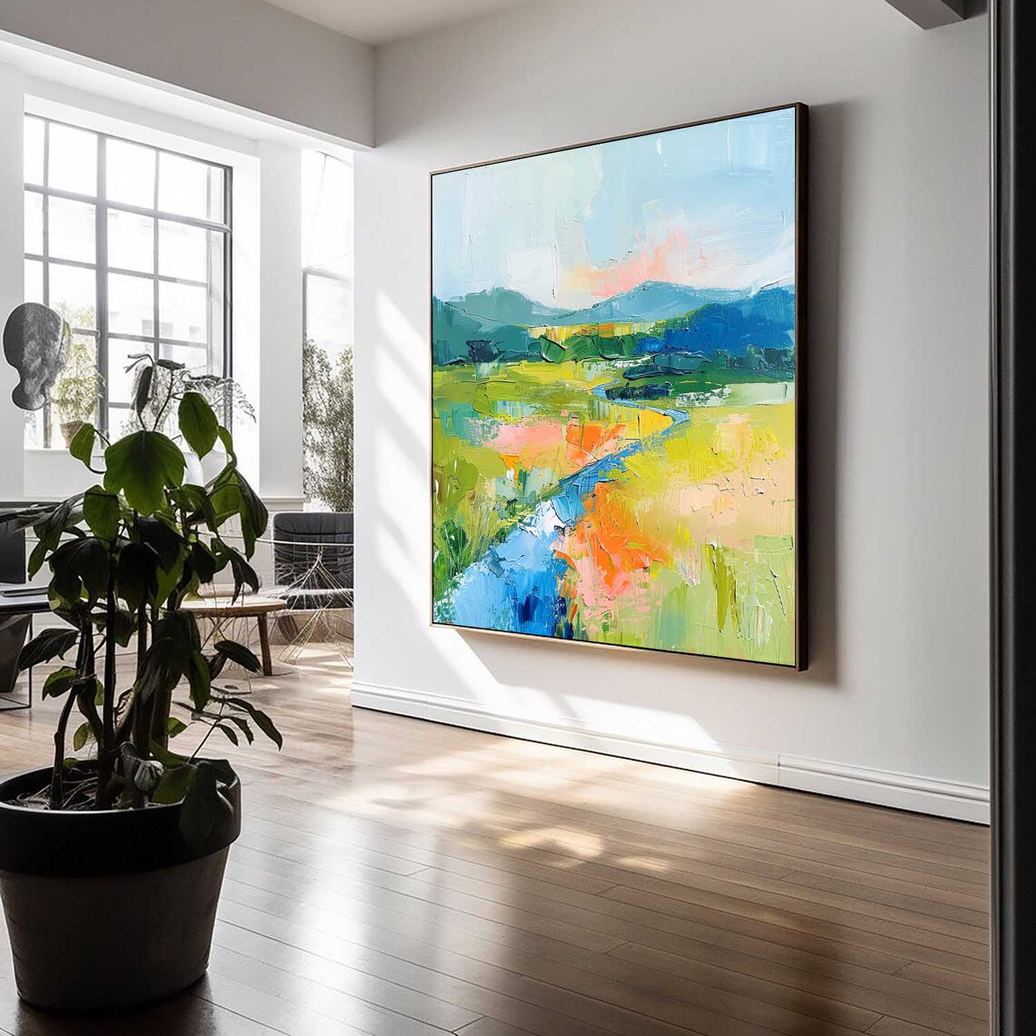 Wall Art Abstract Artistic Dopamine Mountain River
