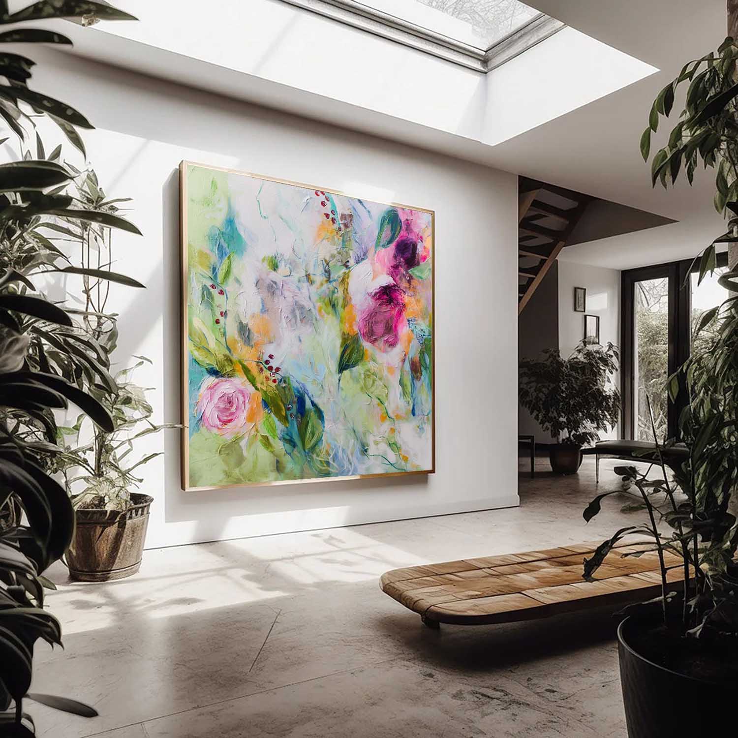 Wall Art Lyrical Abstract Floral Retro